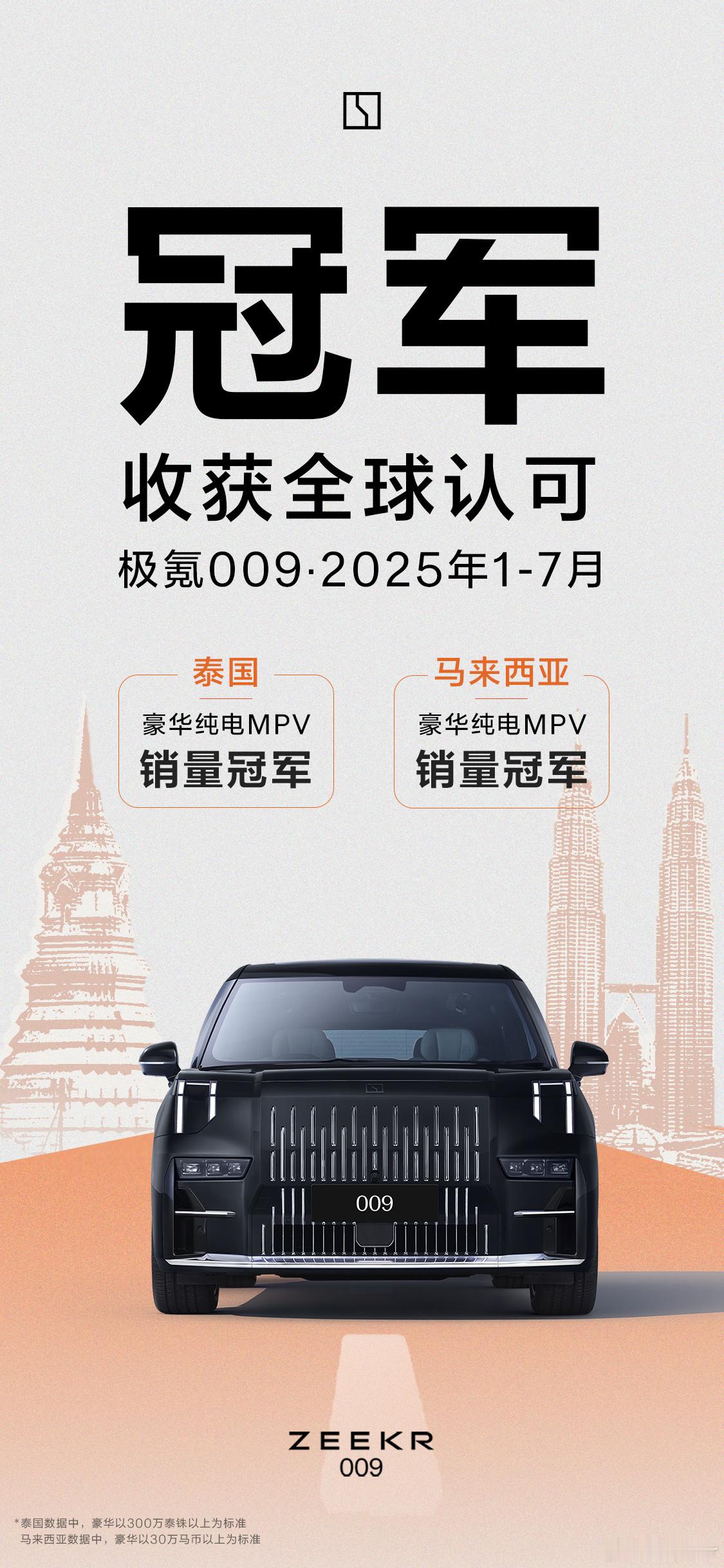 2025年1-7月极氪009 荣获40万以上MPV销量冠军40万以上纯电销量冠军
