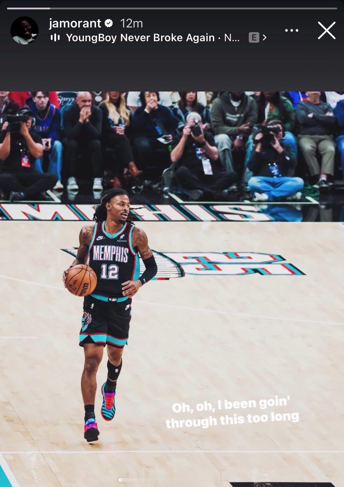 莫兰特更新ins story，称自己经历这些太久了，感觉马上要回来了！ 12 i