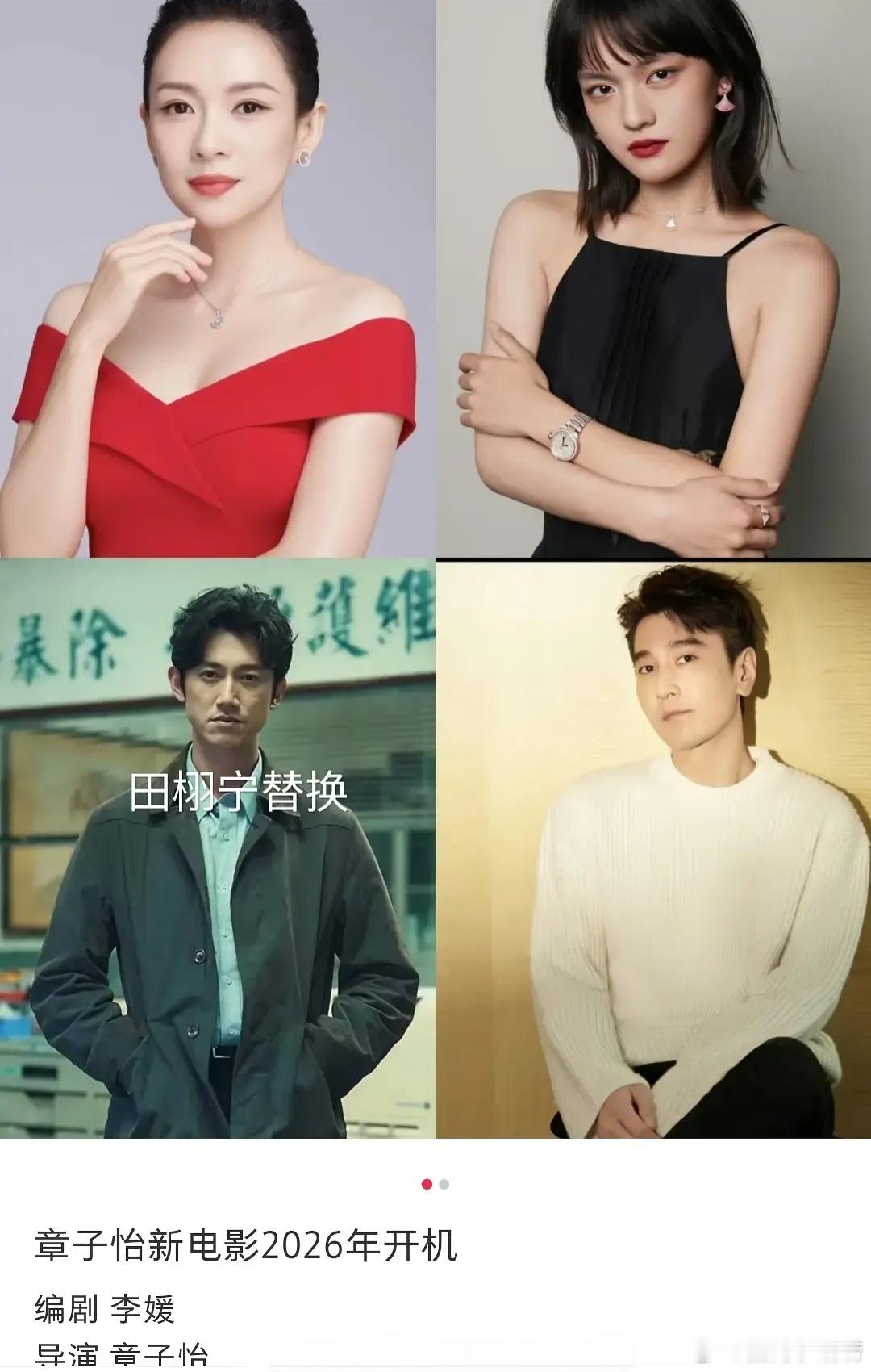 章子怡那部电影确实传了有小一年了吧， 她粉丝之前一直抵制吴慷仁。这才有了田栩宁替