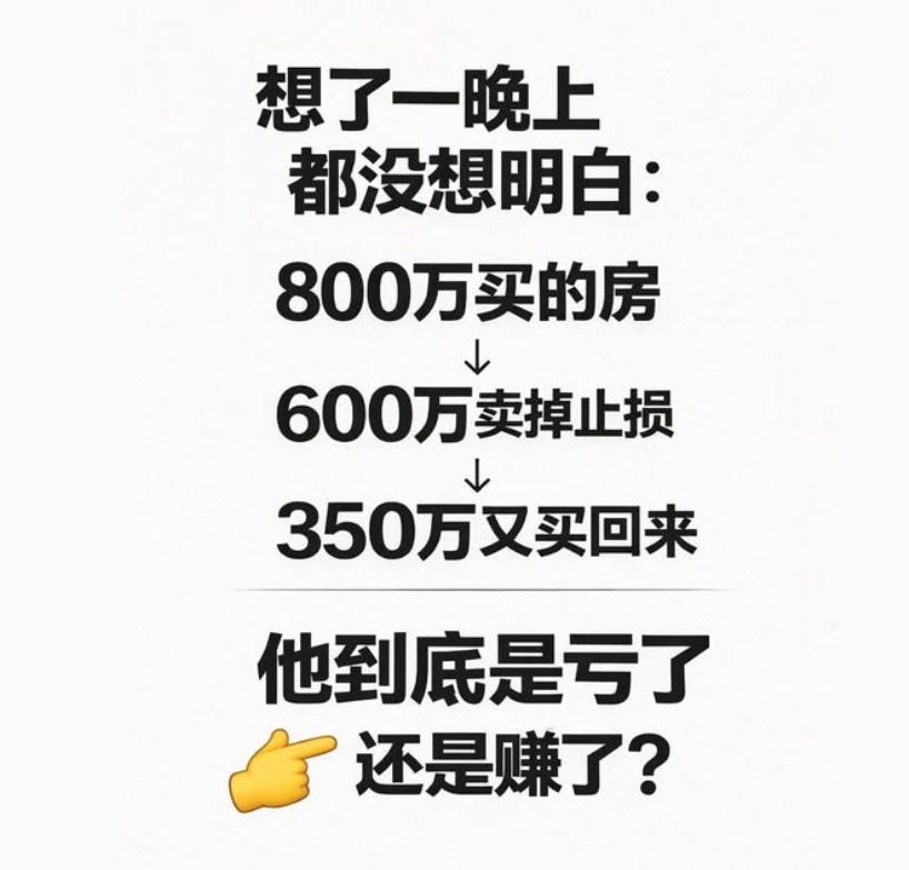 考考你的逻辑和数学能力，请问这种情况到底是赚了还是亏了？