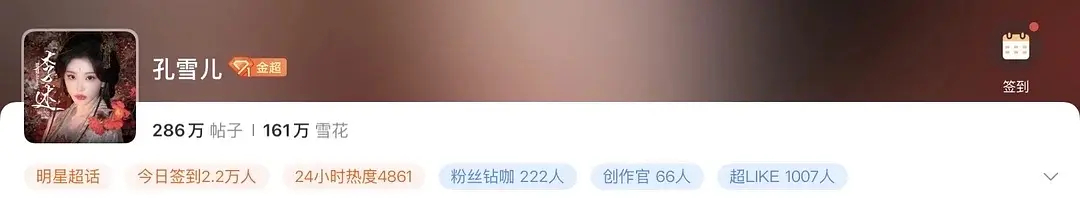 孔雪儿算有效吸粉吗？超like都破千了，听说播剧前才100个左右 