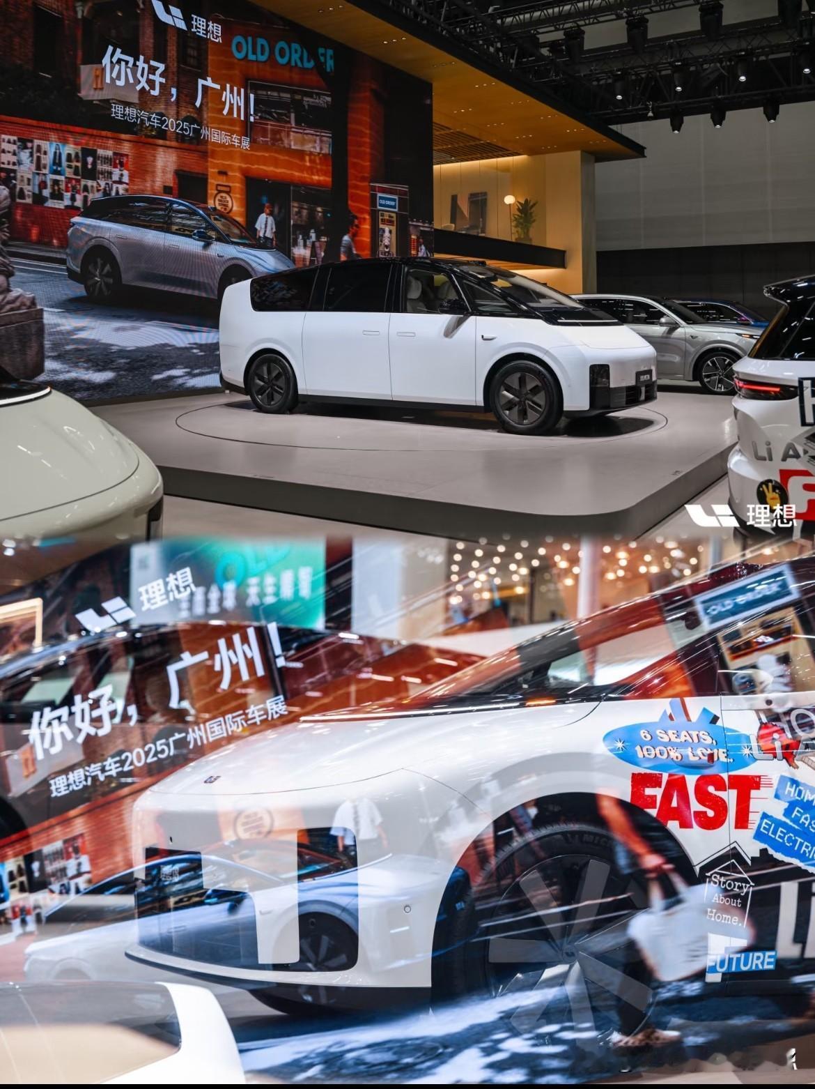 👏👏此次广州国际车展上理想展台的现场氛围十分棒！🎉展台的布置、设计充满未来