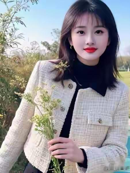 春风拂面，花影摇曳，她手捧一束生机，在自然的画布上添一抹亮色。