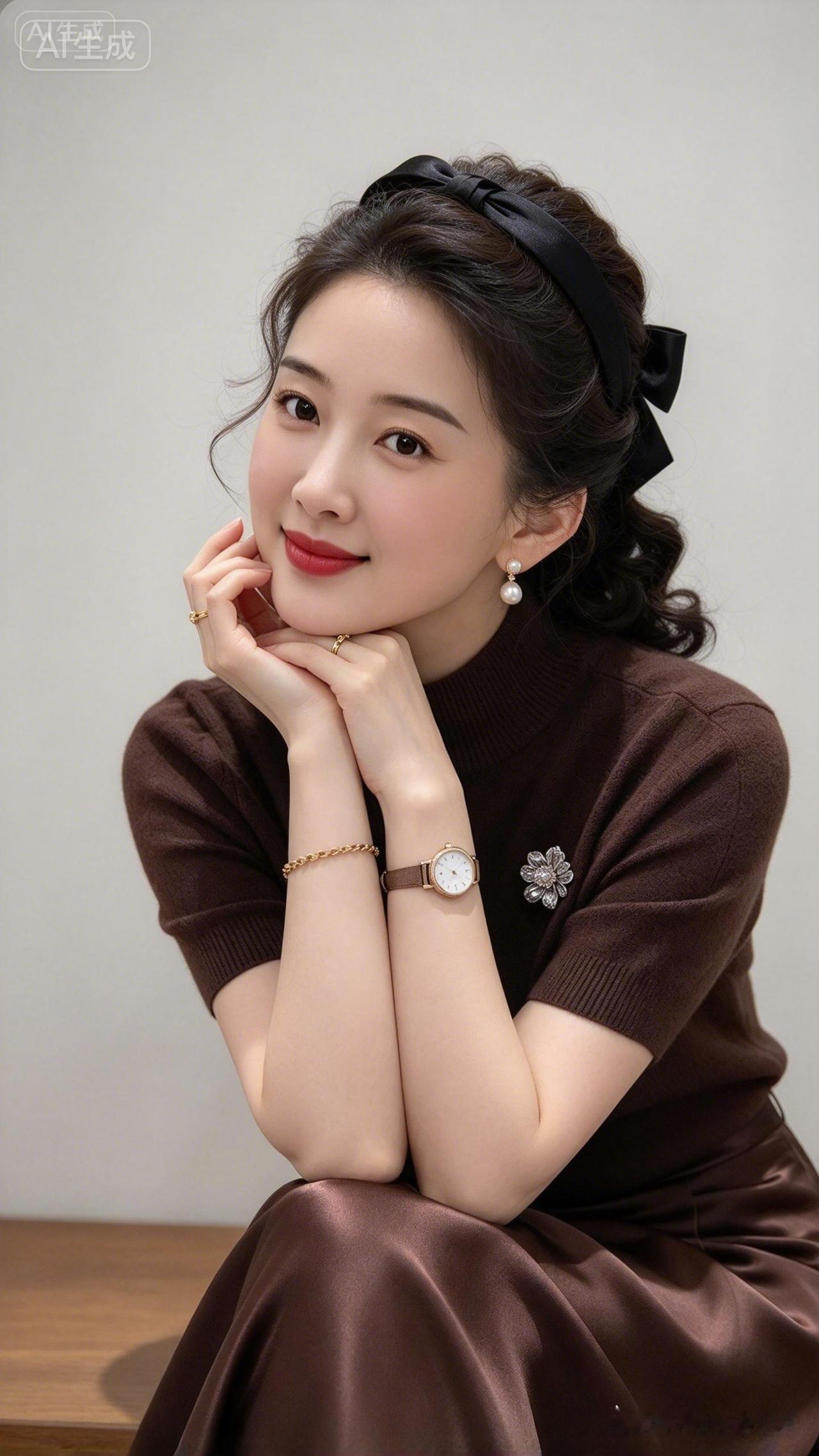 这位女士看起来好温柔哦！