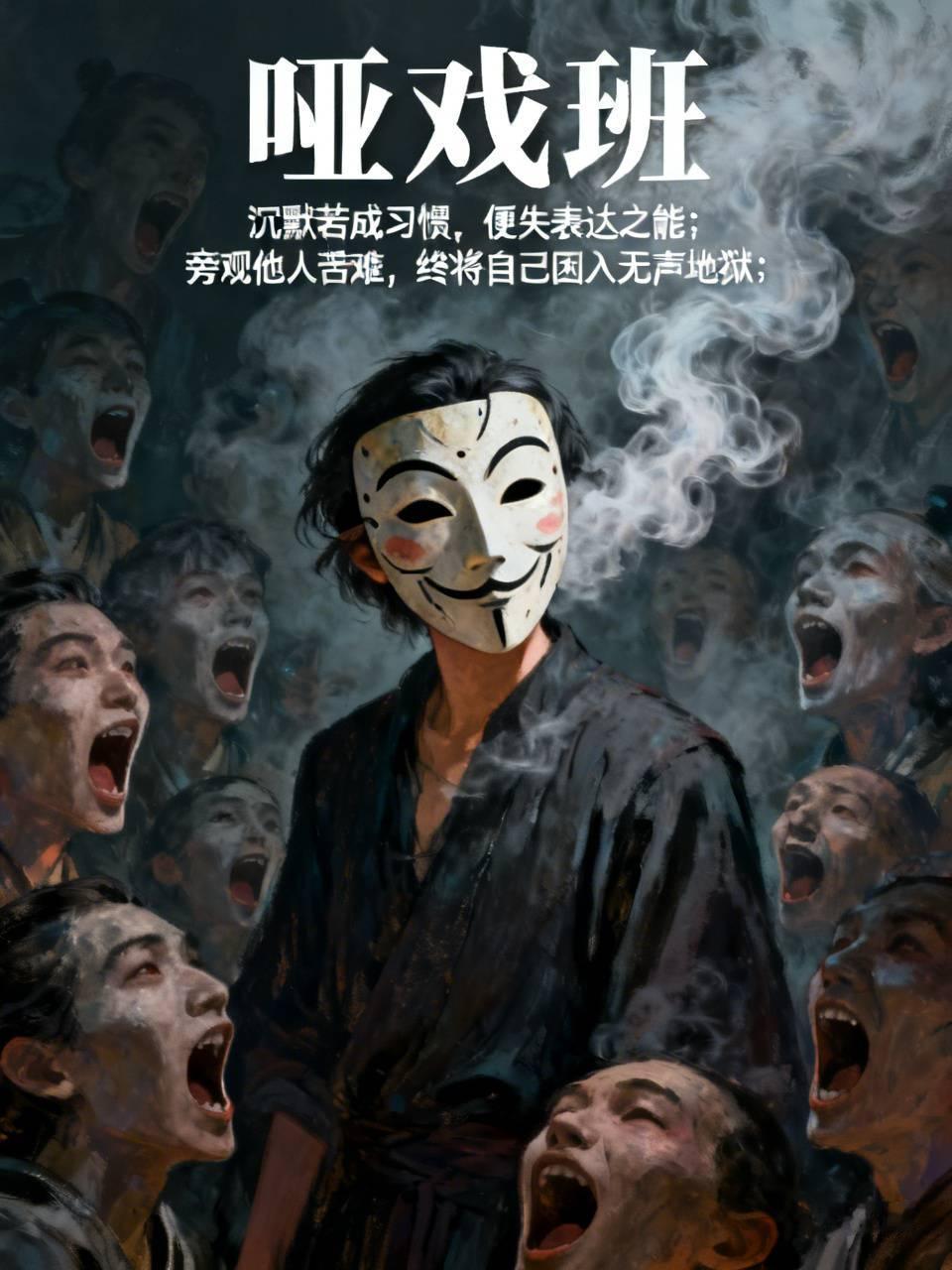 江湖怪谈•荒诞志319哑戏班
戏班演哑戏，演员皆不能言。观众却看得如痴如醉，因戏