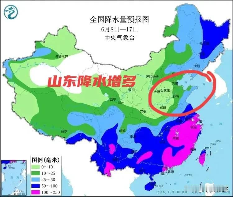 今明两天山东有大范围降雨，局部地区还有强对流天气，利大还是弊大？  
   昨天