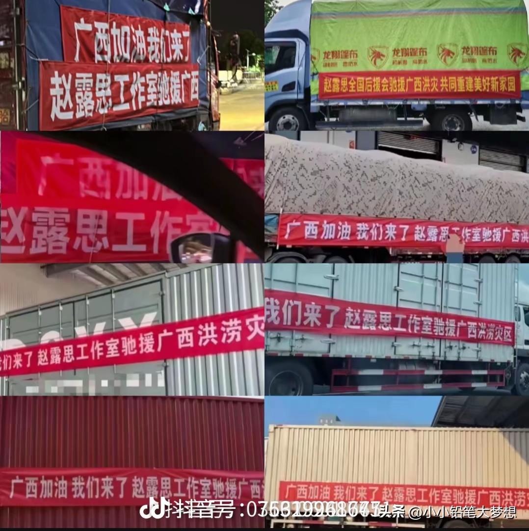 广西洪灾，一般明星和网红博主都会特意拍个视频公开捐款物品和数额，当网友质疑赵露思