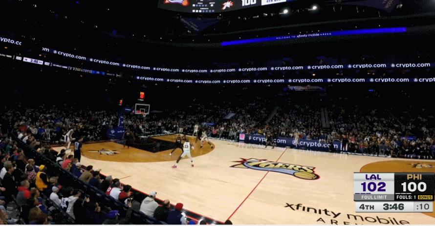 詹姆斯最后时刻连得10分，已经得到了29分6篮板6助攻。 