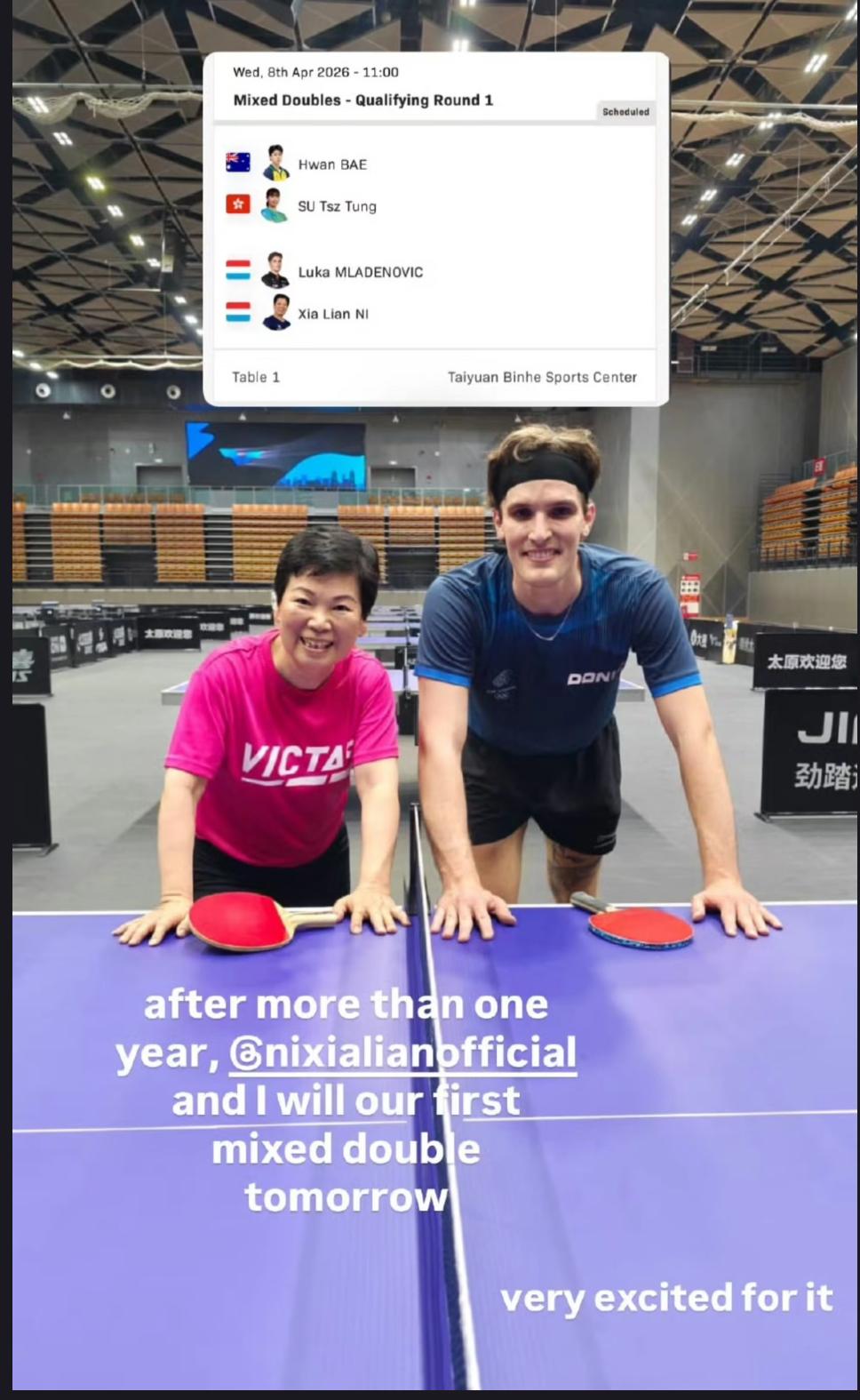 63岁倪夏莲和搭档卢卡时隔一年多在太原常规挑战赛再次复出！
真的佩服倪夏莲阿姨的