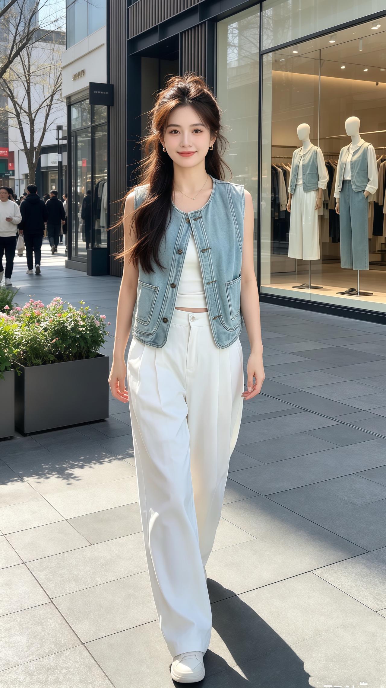 小个子牛仔马甲 休闲百搭马甲 谁穿谁好看 面料柔软舒适