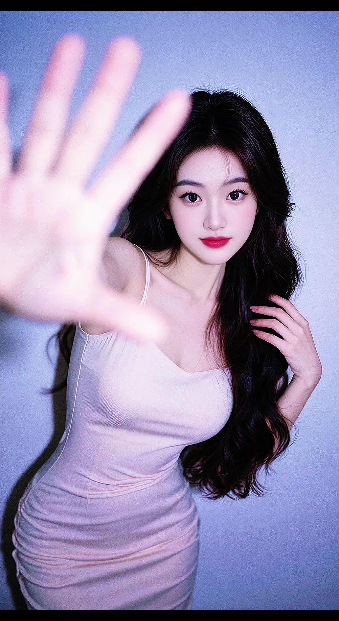 AI冷调柔焦亲密快照 抖音ai创作全新升级 修身小白裙写真 辣妹 温柔风