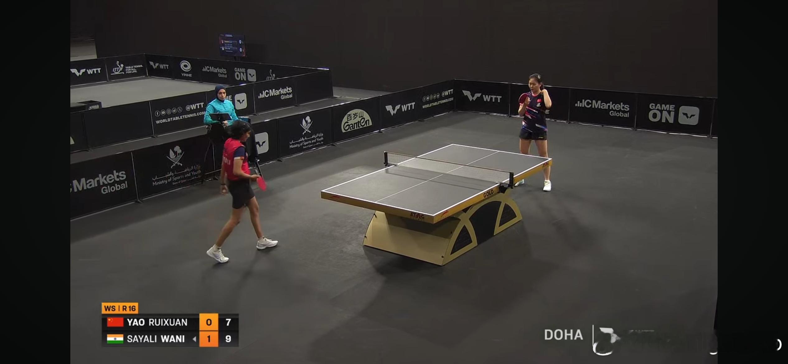 WTT支线赛多哈站2026 女单1/8决赛：🇨🇳韩菲儿3比1沃罗宁娜(AIN