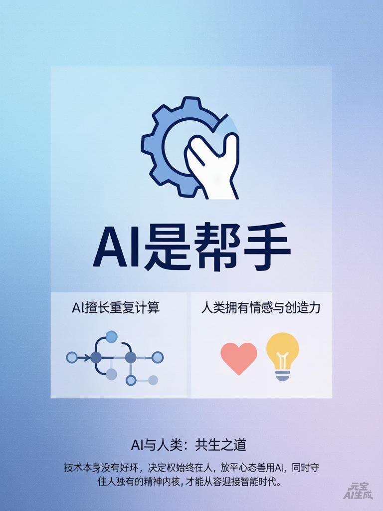 别害怕AI抢饭碗！它从来不是对手只是帮手
 
看到张亚勤院士一段话，说得特别通透