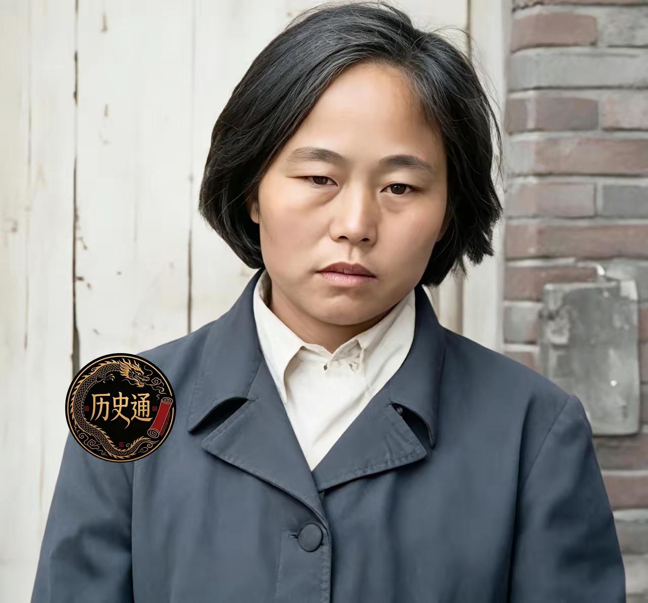 这个野心大如天的女人穿着蓝灰外套，短发抿在耳后，眉眼间透着一股庄稼人的执拗。没人
