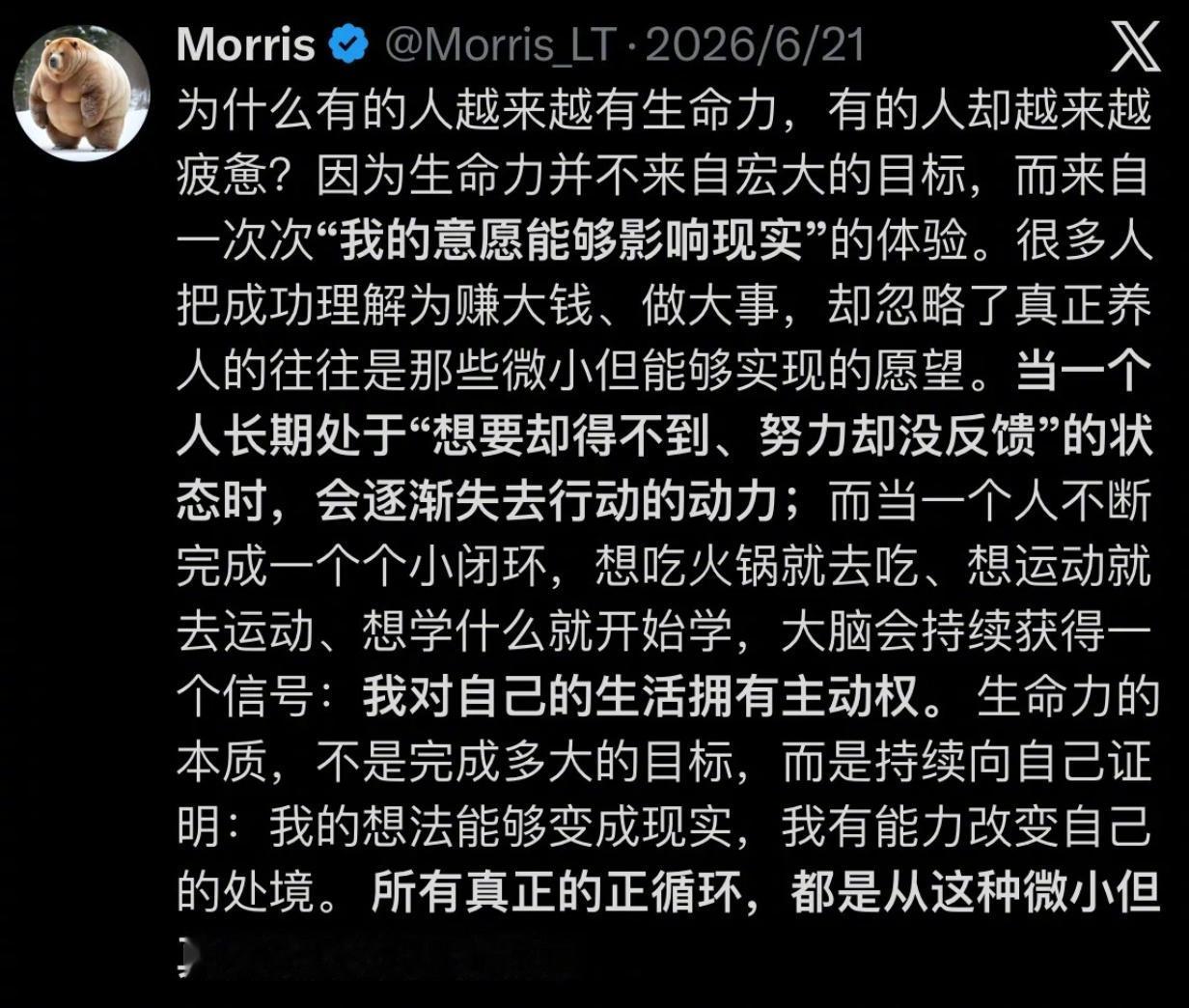 生命力就是这样一点点积攒起来的