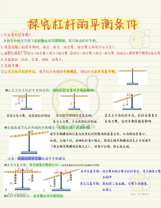 八下物理：杠杆平衡实验核心考点大全❗❗❗