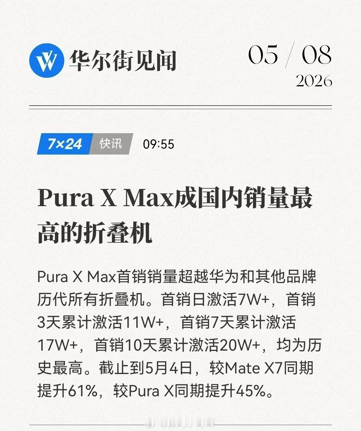 华为PuraXMax10天销量破20万 这销量真的太猛了～华为又硬生生带火了一个