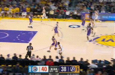 以赛亚-乔反跑轻松打进，可乐贝和艾顿同场灵活性就差一些雷霆vs湖人