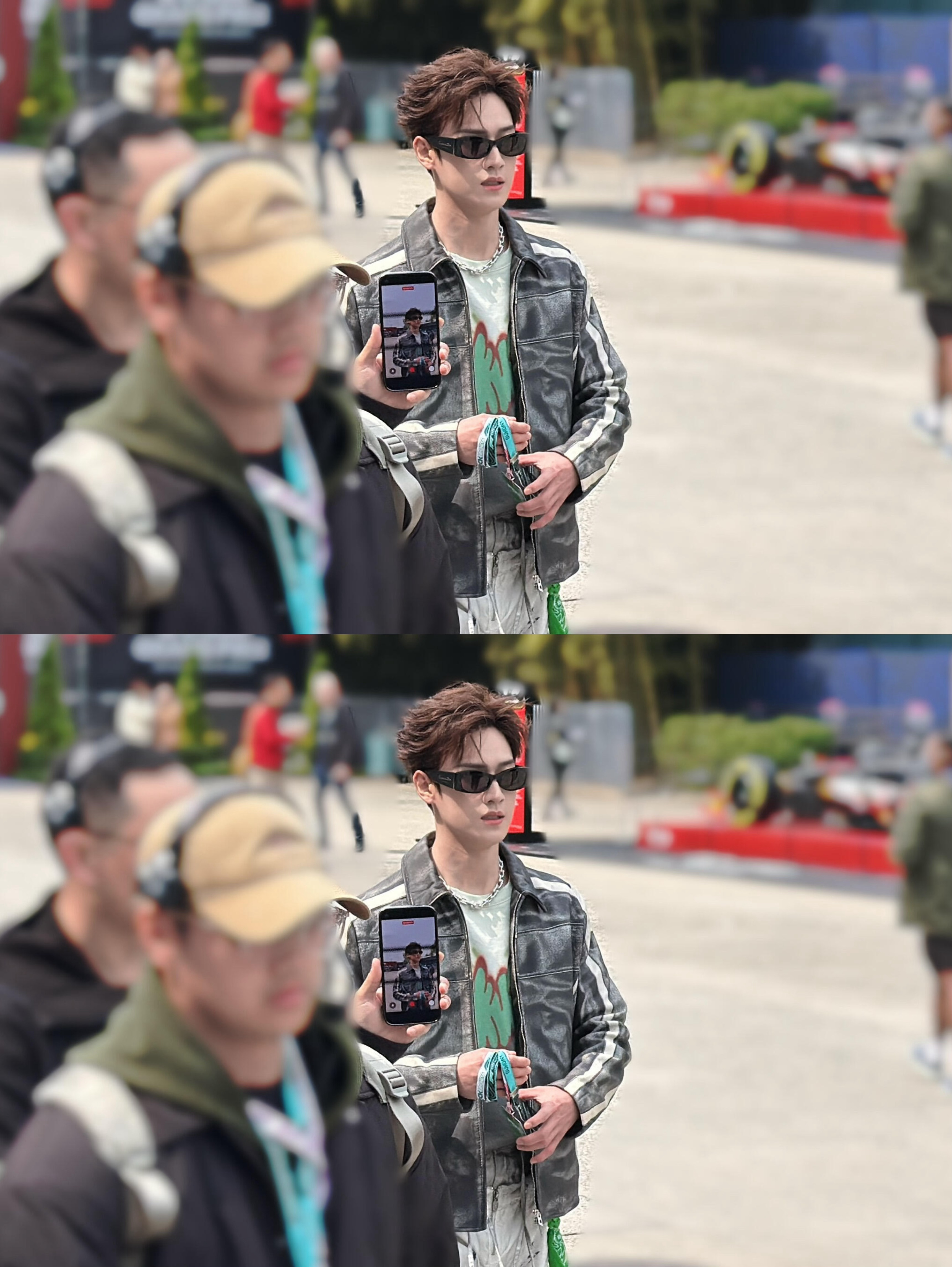 李昀锐f1活动 李昀锐今日份路透，今天是潮男风啊，跟昨天完全不一样的风格，每天不