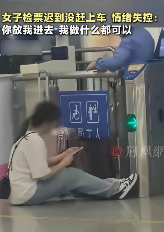 “这一跪，都崩溃！”女子赶火车迟到，冲到检票口时闸机已经关闭，距发车只剩2分钟。