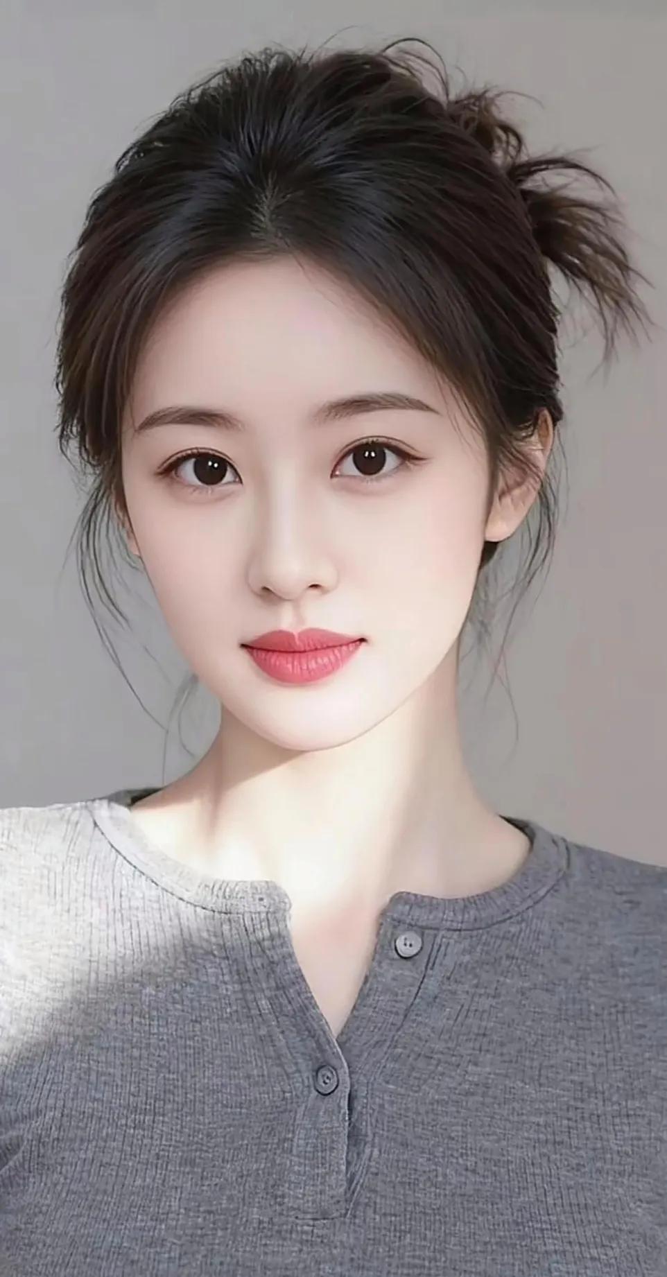 白净漂亮！
自然清雅美女