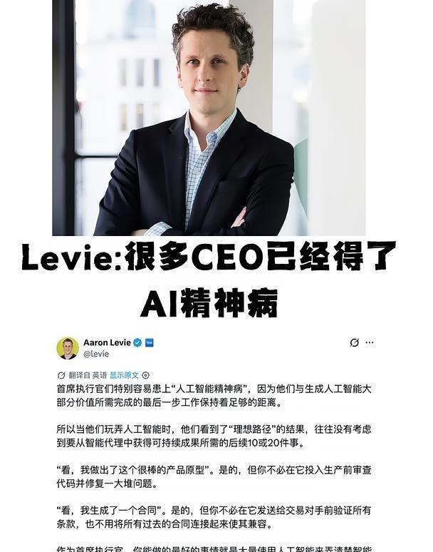 Levie:CEO们正集体患上AI精神病
Box CEO ：很多CEO已经得了A