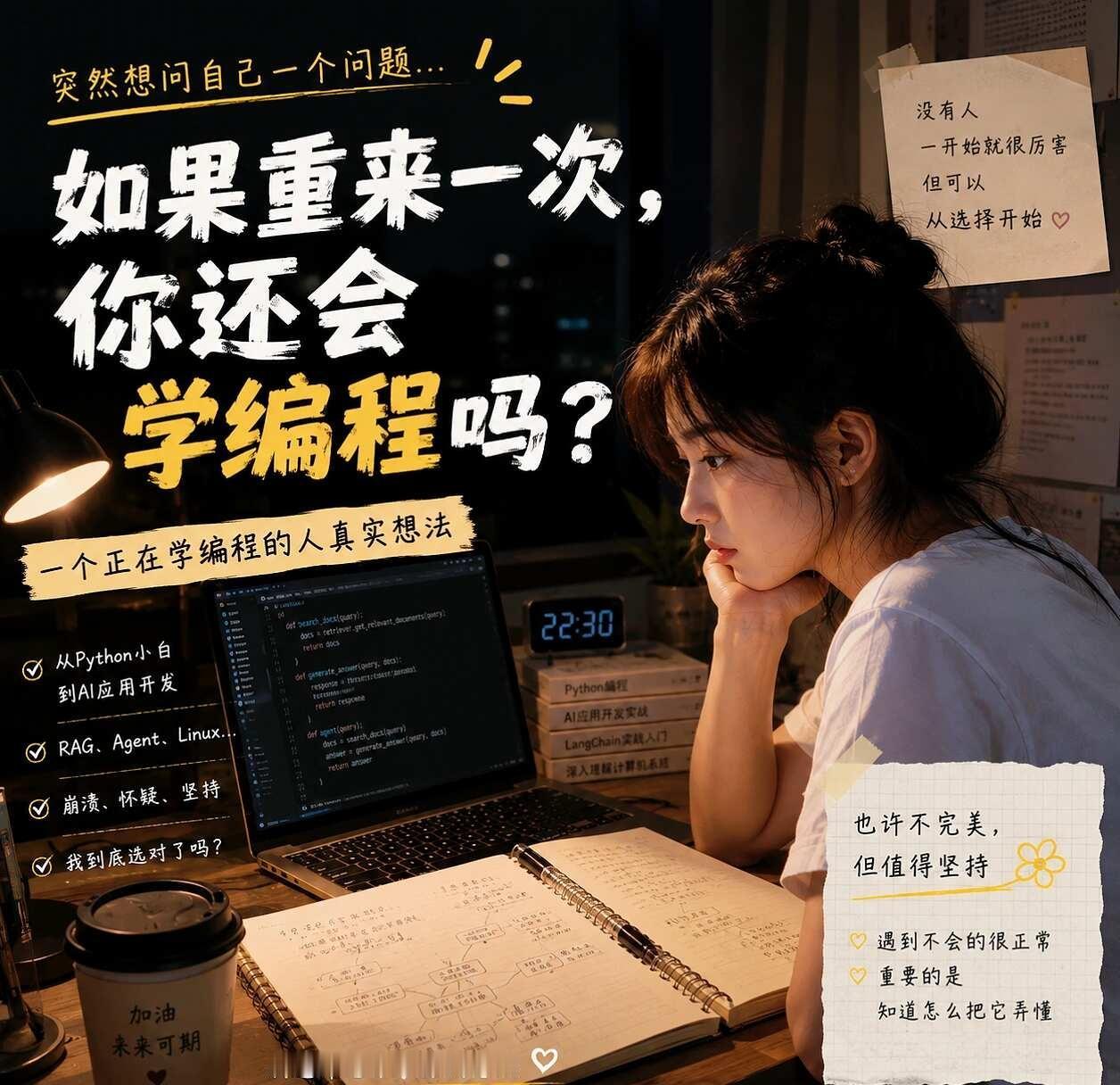 如果重来一次，你还会学编程吗？
如果重来一次，你还会学编程吗？
最近突然想问自己