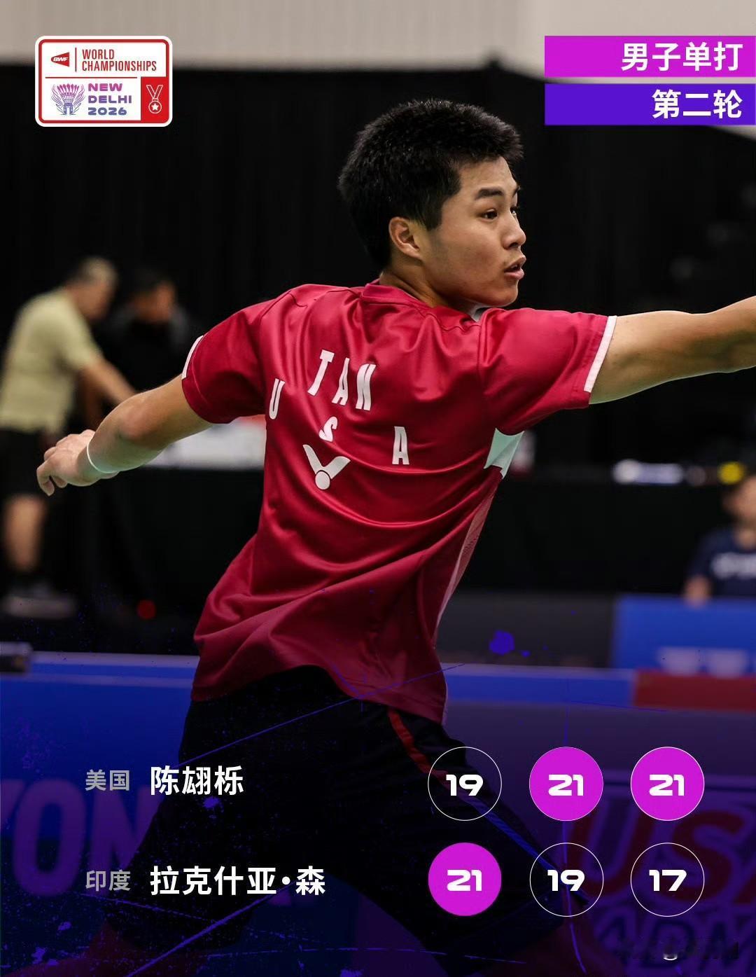 又爆大冷！18岁美国男单把东道主+种子选手拉克什亚斩落马下，继去年赖浩俊后又一个