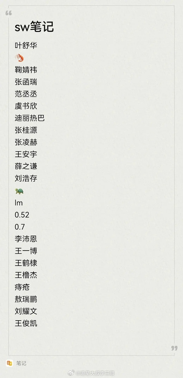 田栩宁家粉 丝的复仇者名单🈶 