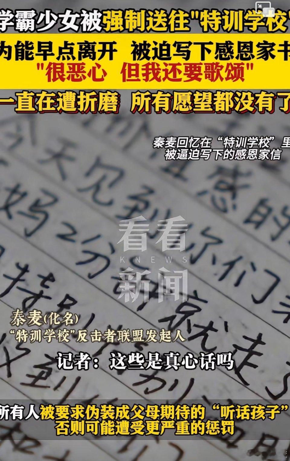 【特训学校非法拘禁、暴力威胁不容忽视！】 少年卧底特训学校遭威胁 近期，一起少年