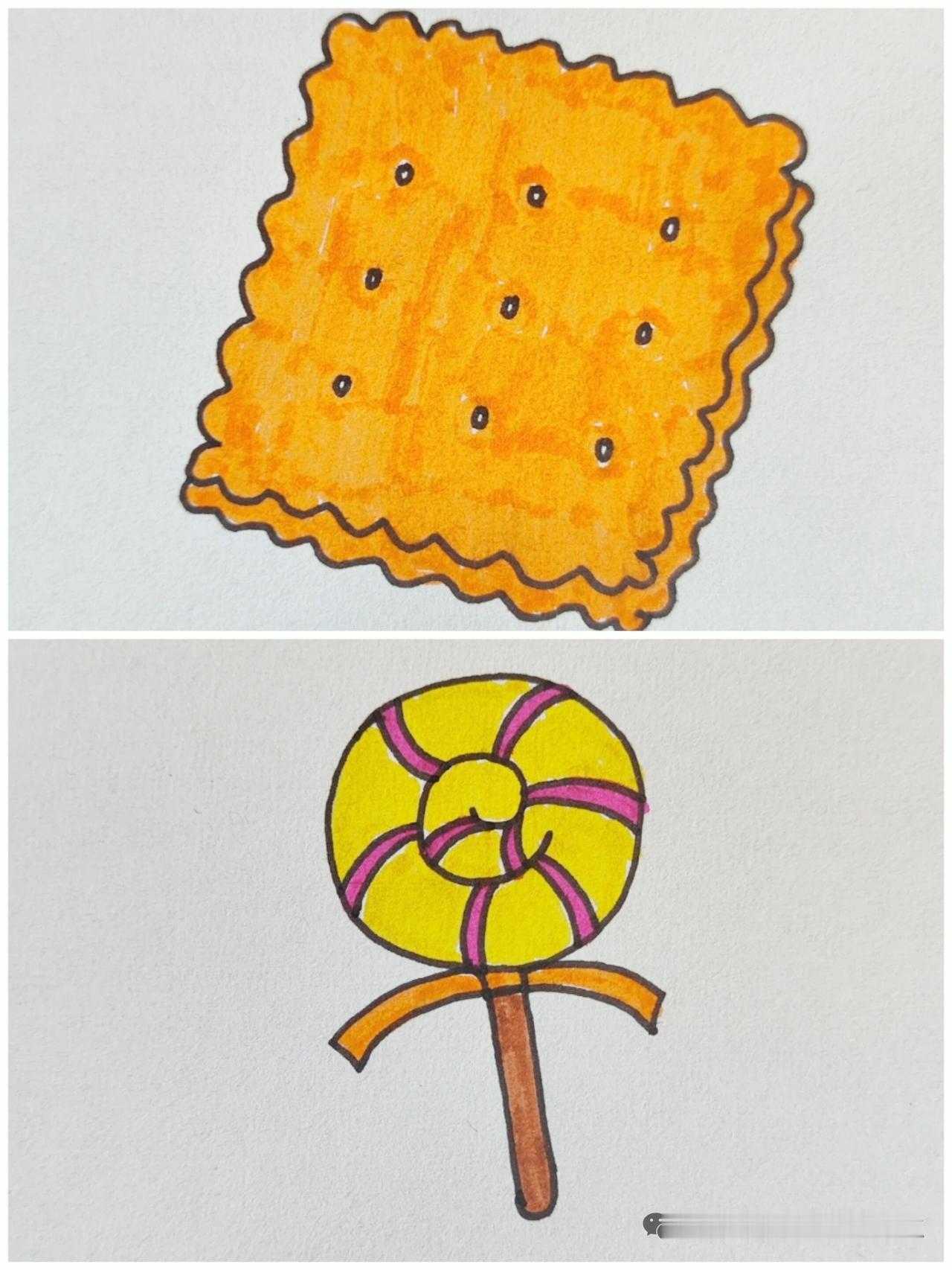 简笔画，饼干和棒棒糖🍭

练习画画，
从简单的简笔画开始。

没有一蹴而就的大