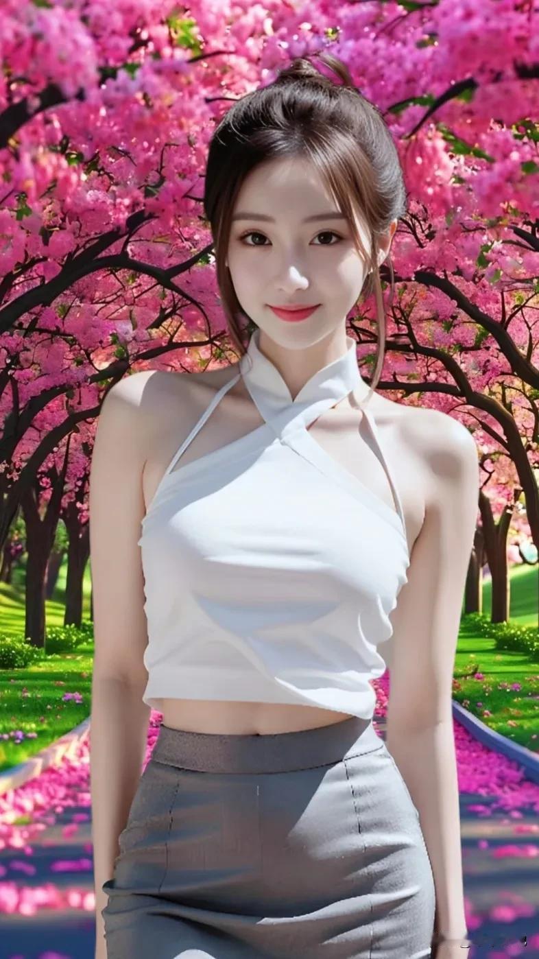 樱花树下的少女，总是带着一种梦幻般的美。就像那首诗里描绘的，少年与少女的相遇充满