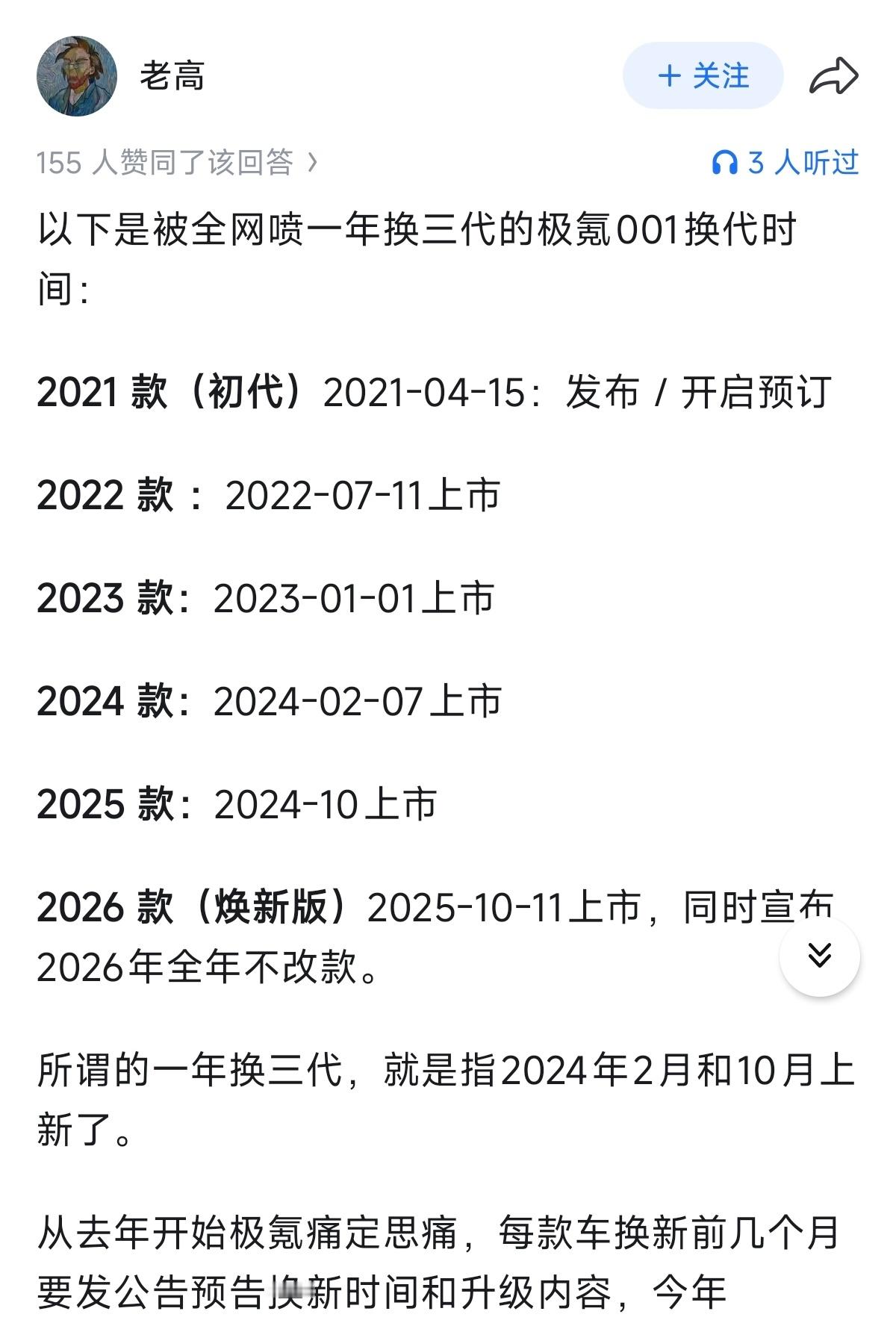 知乎上看到一个回答，后知后觉感觉自己对极氪说话太大声了，仅仅是因为24年2月和1