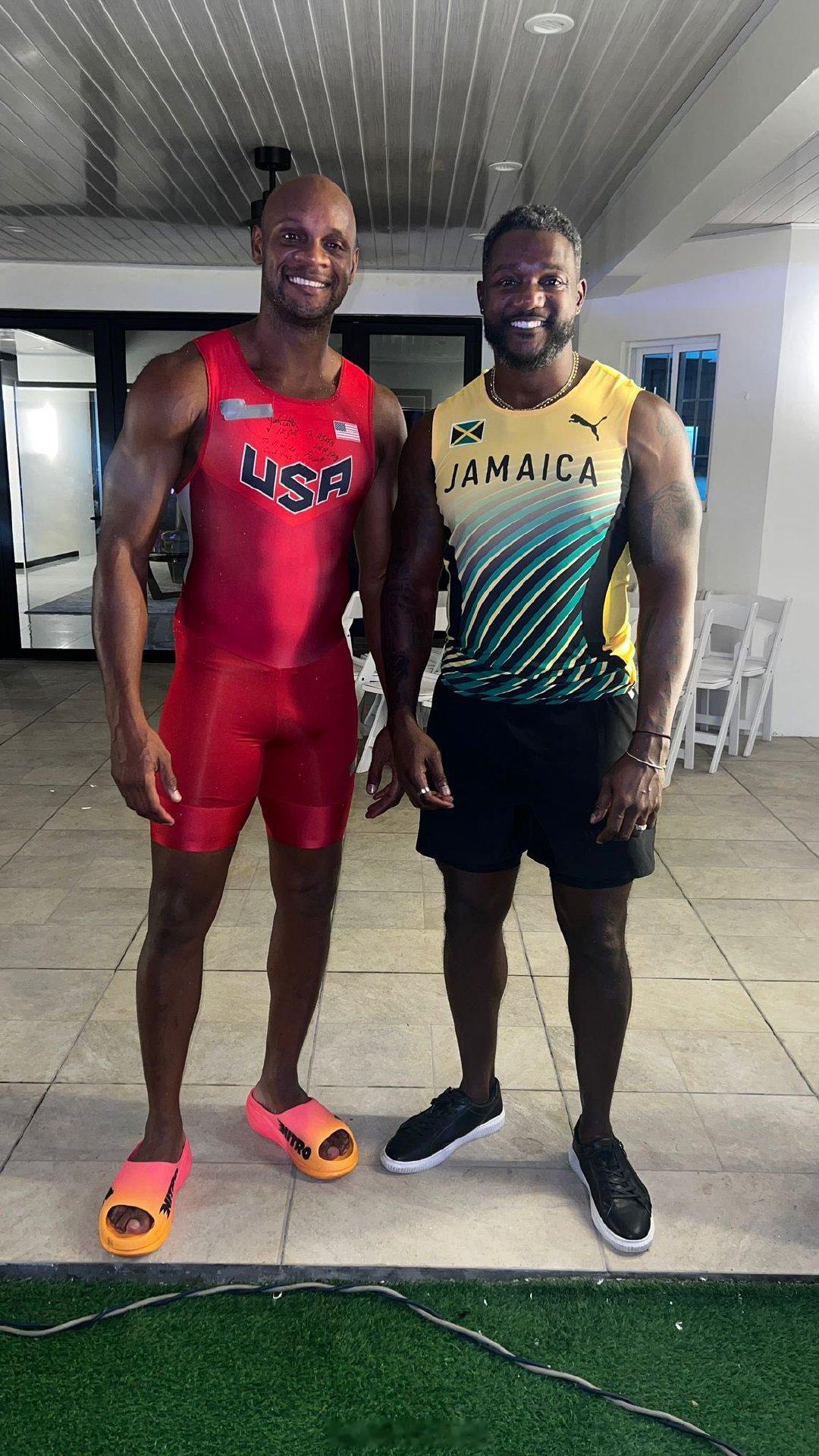 Asafa Powell 鲍威尔和 Justin Gatlin加特林 跑步[超话