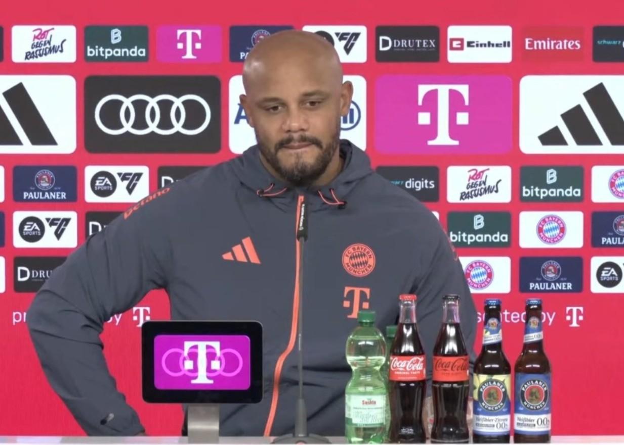 孔帕尼：凯恩本轮联赛无法出战，杰克逊停赛穆西亚拉回归
北京时间周六晚，德甲第28