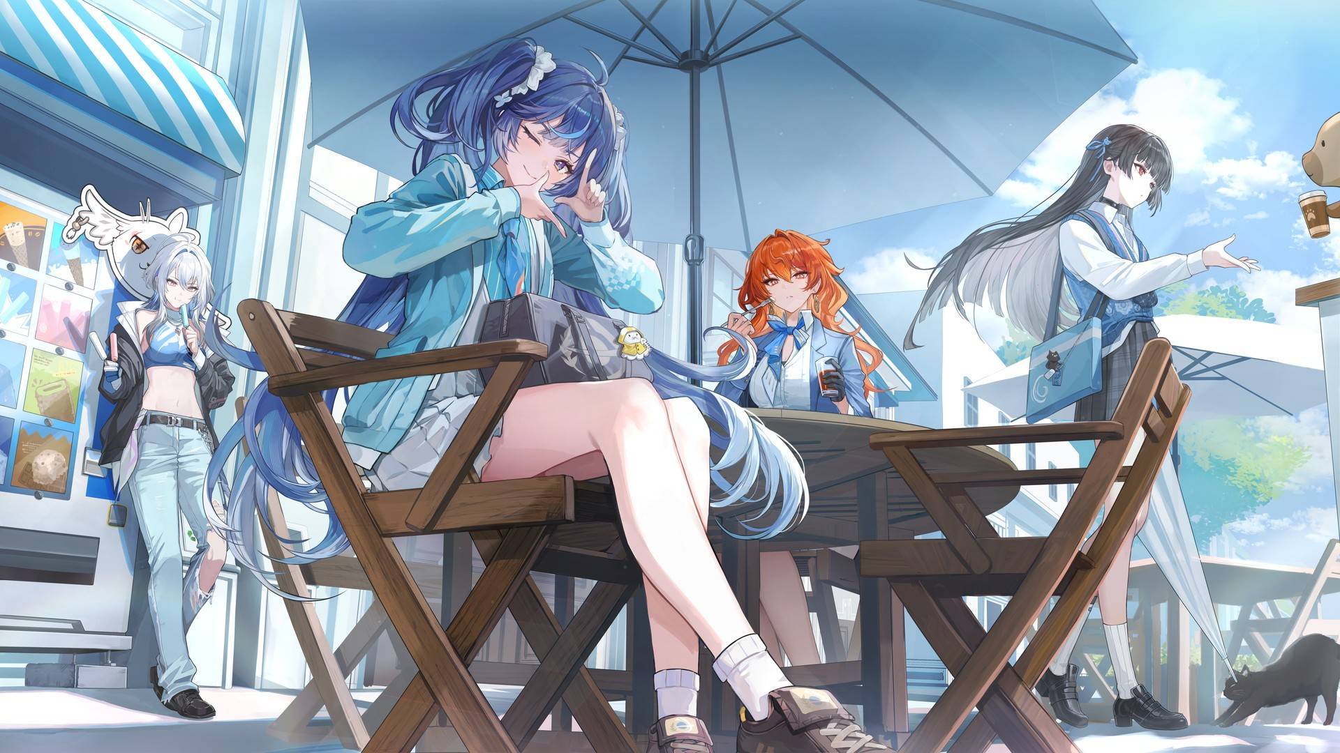 嘉贝莉娜、尤诺、奥古斯塔、千咲——鸣潮——画师: misyune，网页链接