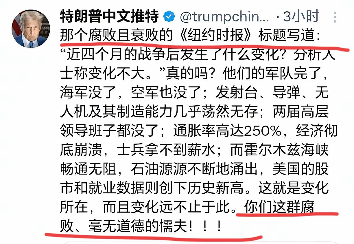 特朗普大骂纽约时报“腐败且衰败”