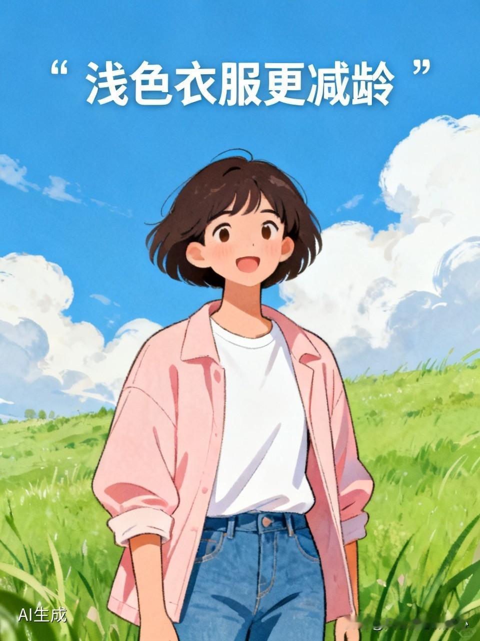 我发现穿浅色衣服真的是减龄。
今天顾问穿了一件蓝色牛仔裤，上身一件基础款白色短袖