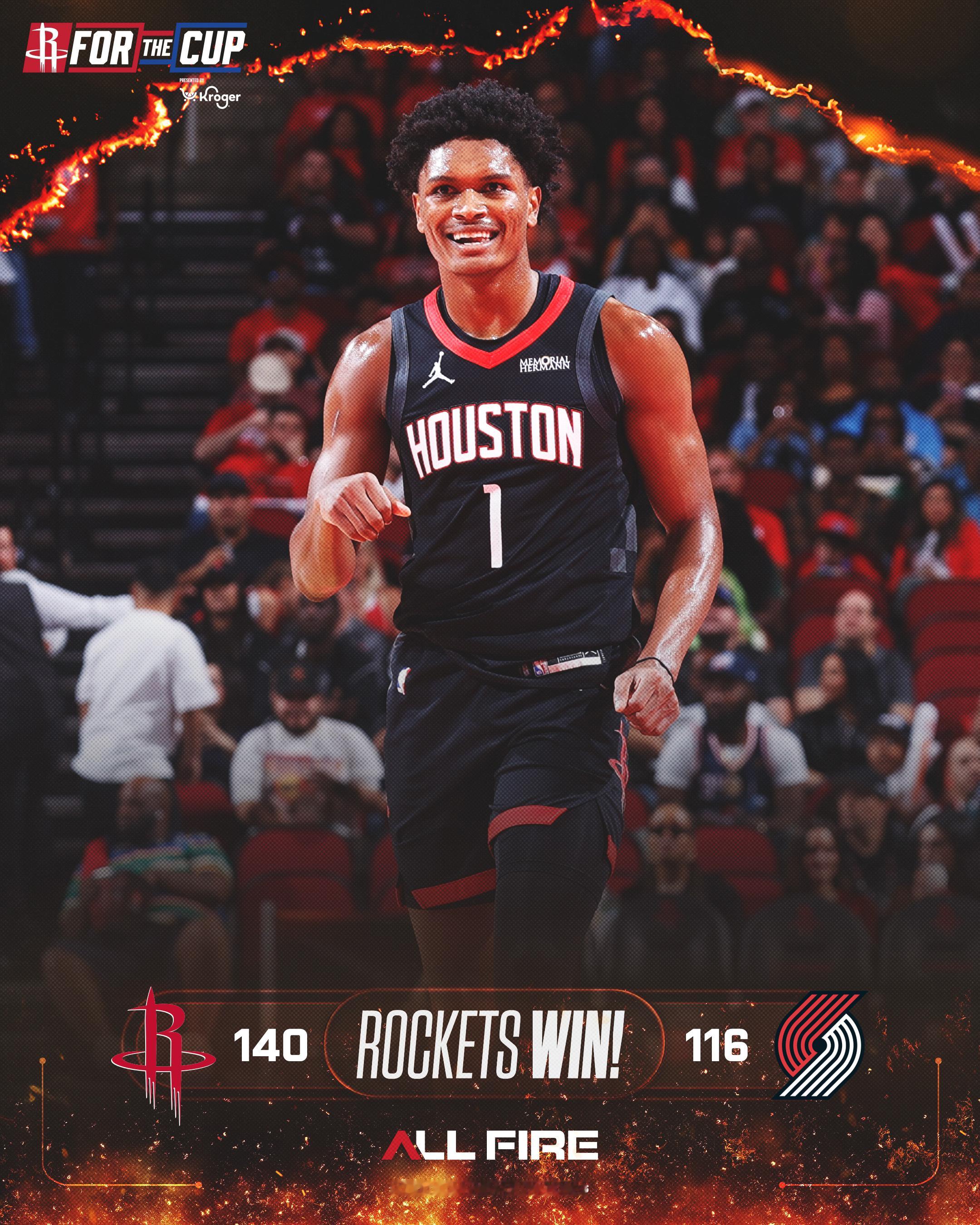 火箭已经步入正轨，大胜开拓者之后，近9战8胜1负。冠军相出来了