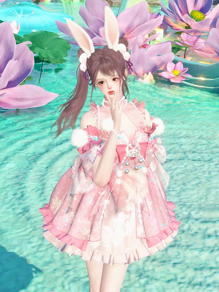 这里是灵兔粉色系列lo裙返图贴，速来