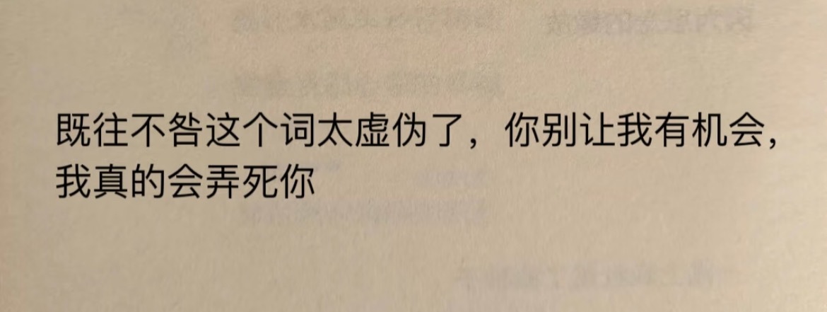 “既往不咎这个词太虚伪了” ​​​