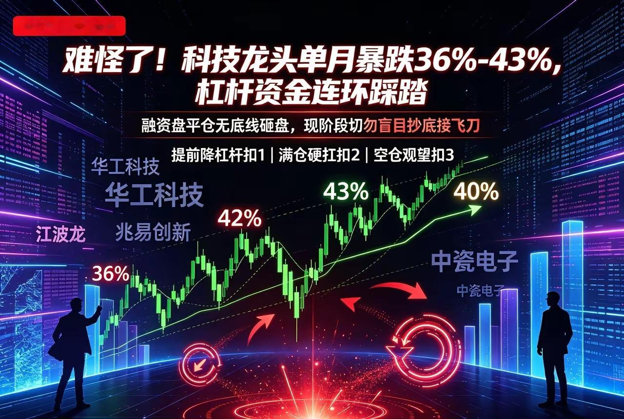 科技大幅杀跌的主因找到了🔥🔥🔥本轮下跌已经脱离正常调整逻辑，多只科技股单月