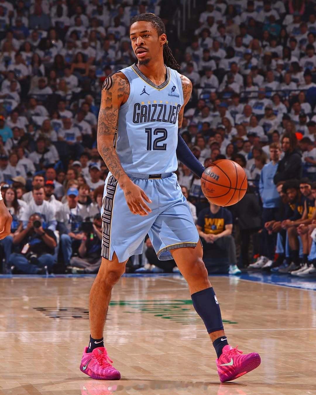 莫兰特季后赛上脚Ja 3 高清大图！❤️nba季后赛灰熊vs雷霆 ​​​