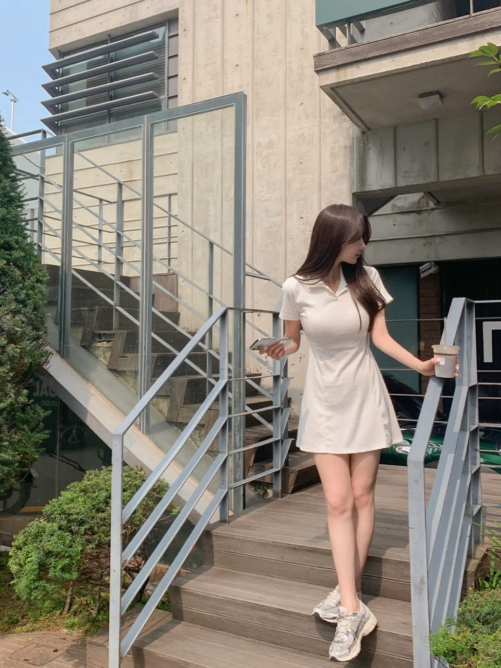 🇰🇷减龄polo领连衣裙