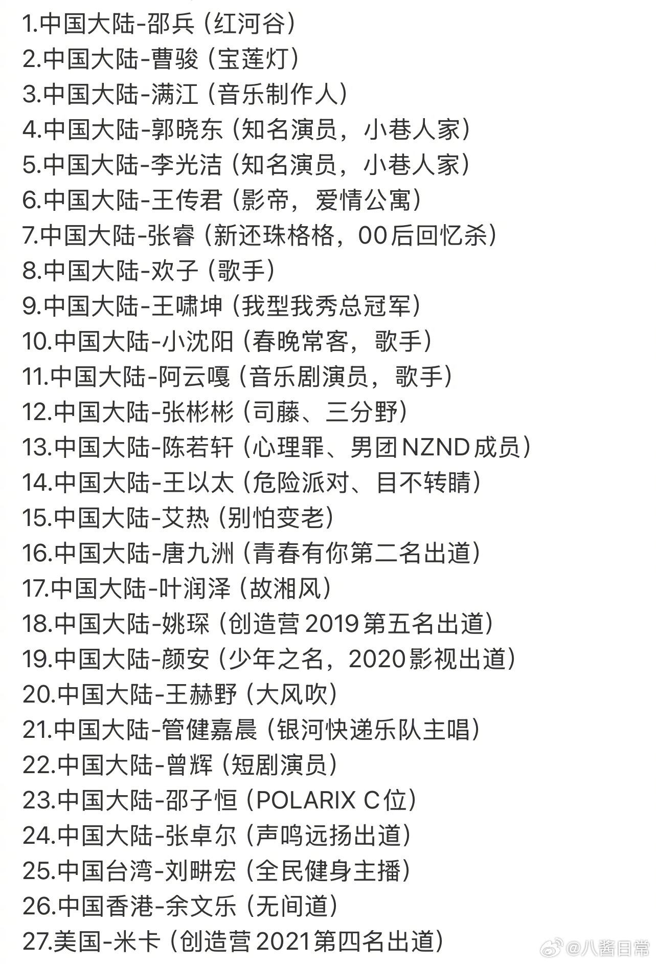 《披荆斩棘2026》阵容，27位哥哥已确定邵兵、曹骏、满江、郭晓东、李光洁、王传