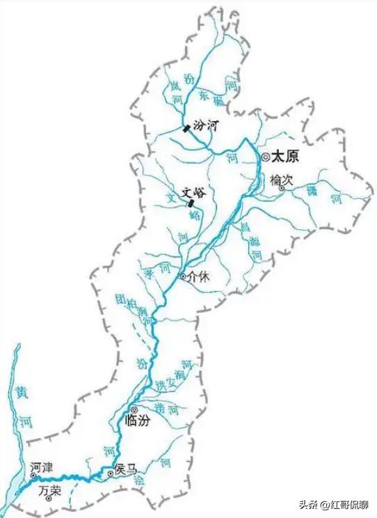 汾河（山西母亲河）
 
黄河第二大支流、山西第一大河，全长716公里，流域面积约