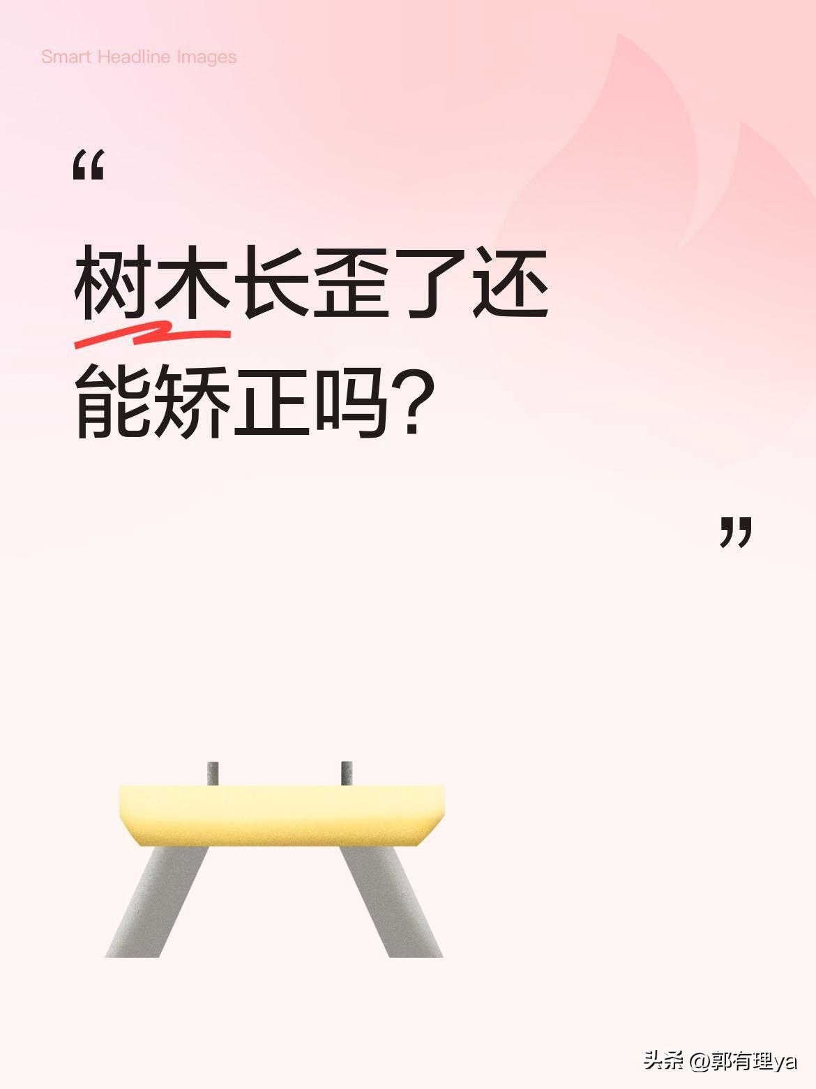 树木长歪了还能矫正吗？
一位男子用简单工具解决了这个难题：他将木板抵在弯曲树干上