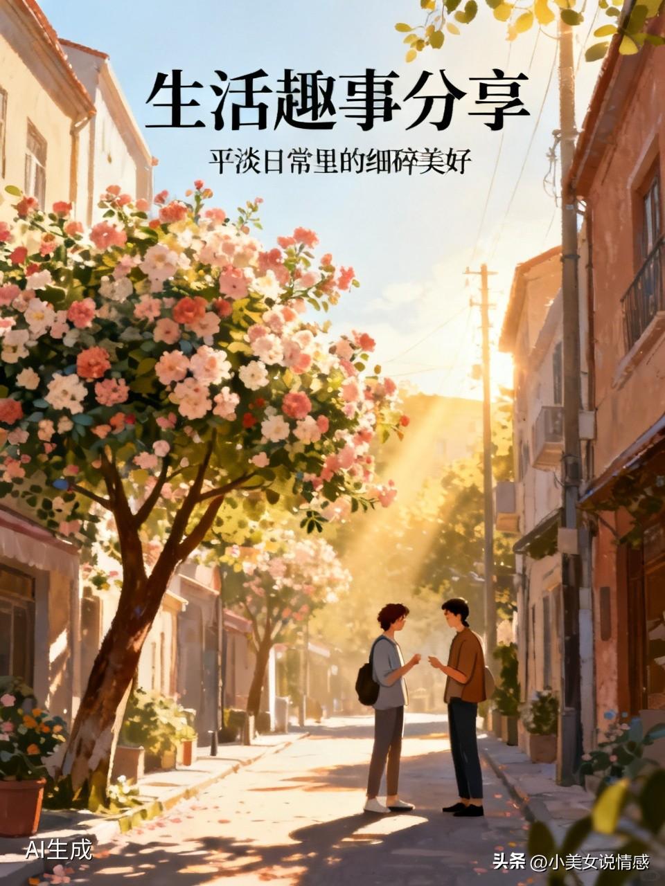今天忙完日常琐事，慢悠悠散散步、晒晒太阳，路上看到街边的小花、闲聊的路人，都觉得
