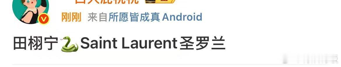 田栩宁高奢代言瓜网传田栩宁代言圣罗兰网传田栩宁代言圣罗兰，可以，[色][色][色