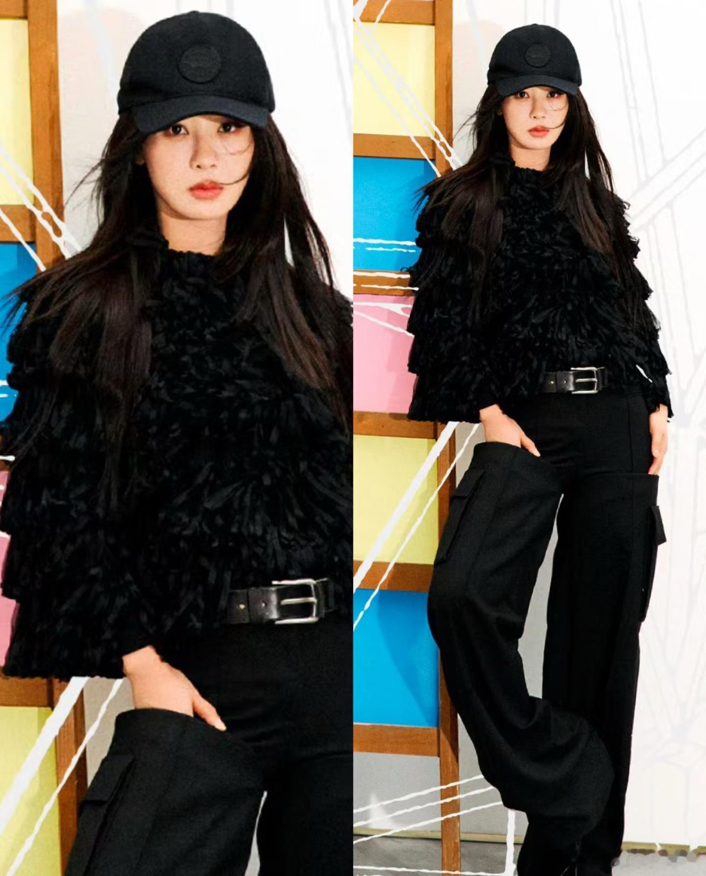 杨紫最新杂志物料，新风格All Black 酷女孩来喽 